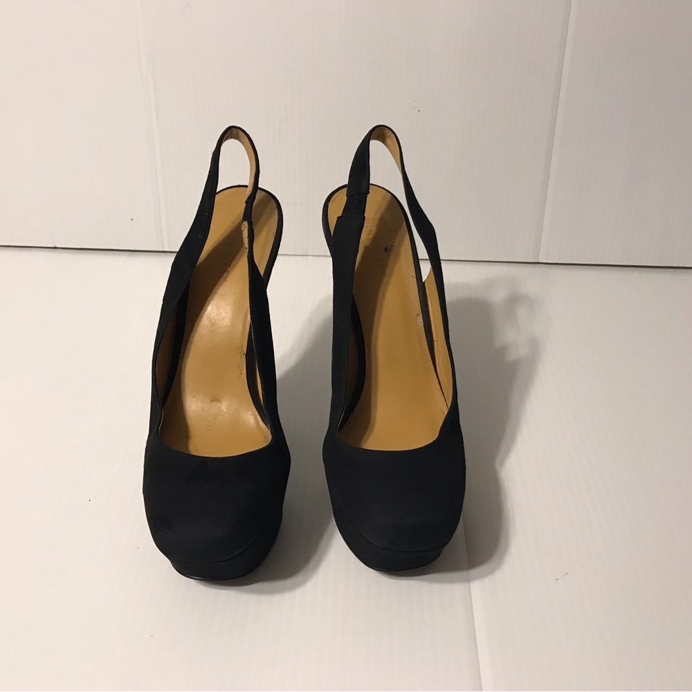 Nine West high heels platform black faux suede size 7.5 - Picture 2 of 10